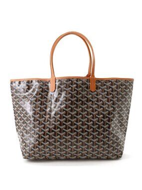 Goyard Tote Bag Saint Louis PM Leather Herringbone Black